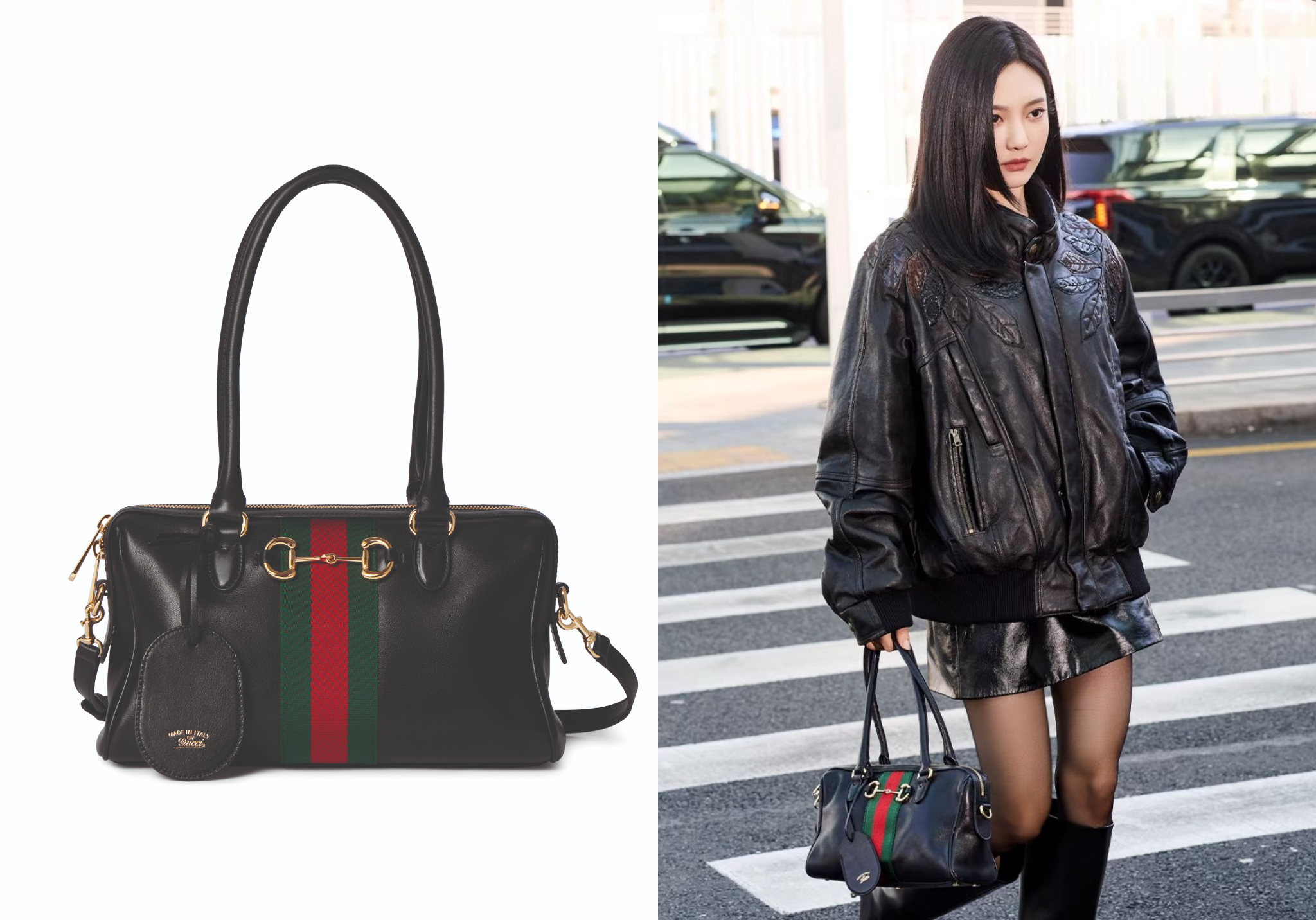 Ningning手提Gucci Borsetto打造隨性時髦。