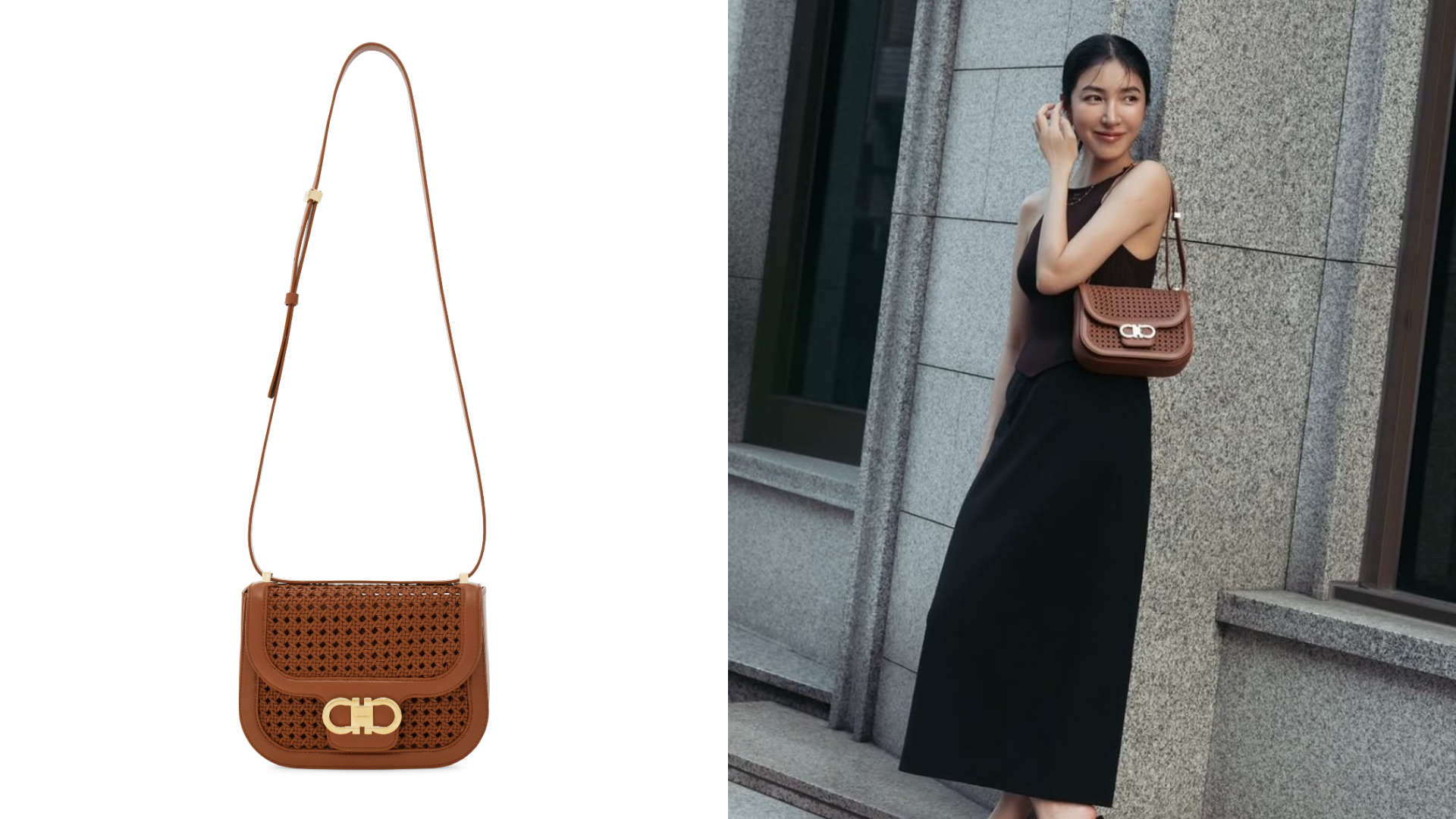 Ferragamo Gancini雙釦迷你斜背包