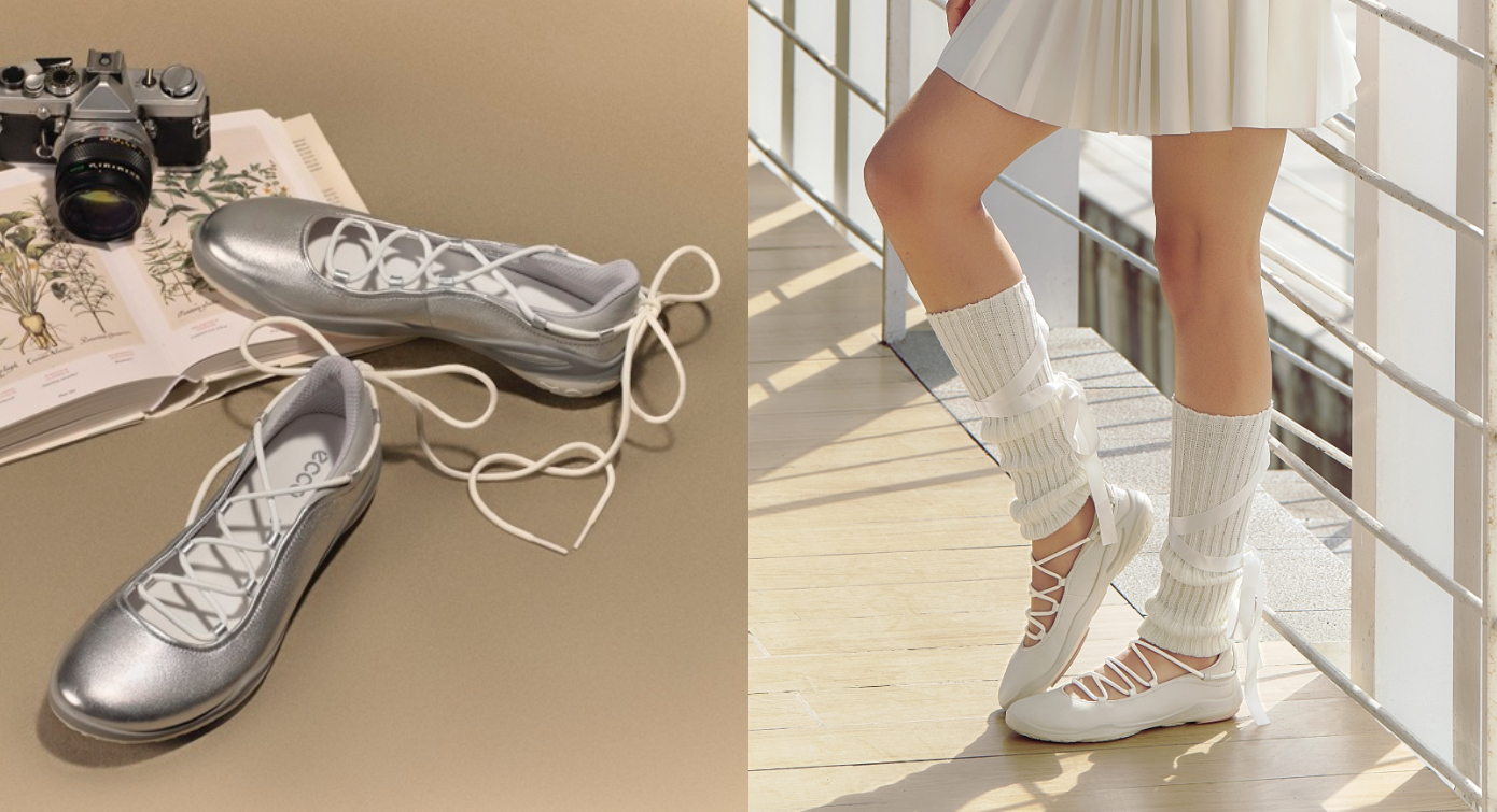 ECCO【BIOM LITE TR】芭蕾舞綁帶款