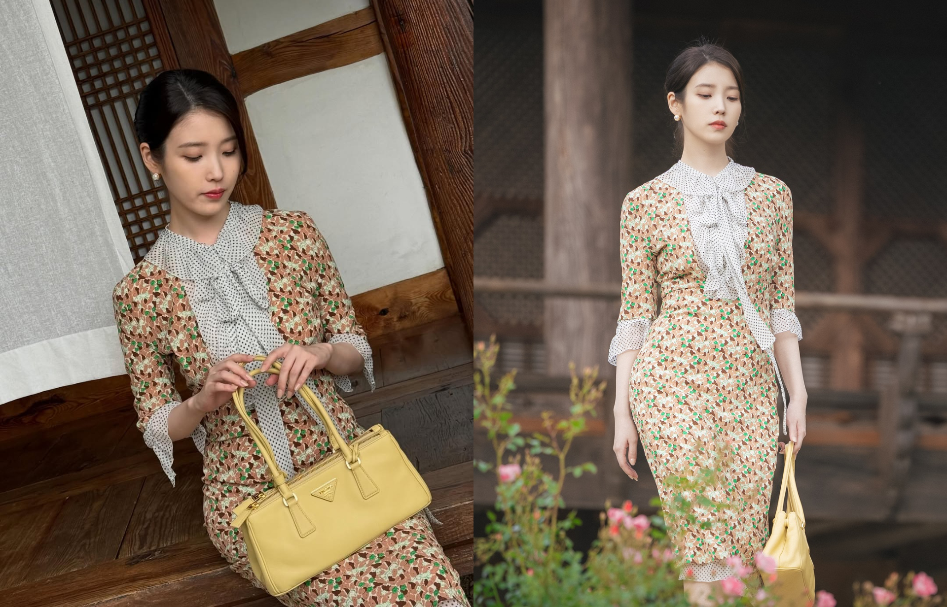 IU這件碎花拼接洋裝，就是韓劇女主角的春日浪漫公式