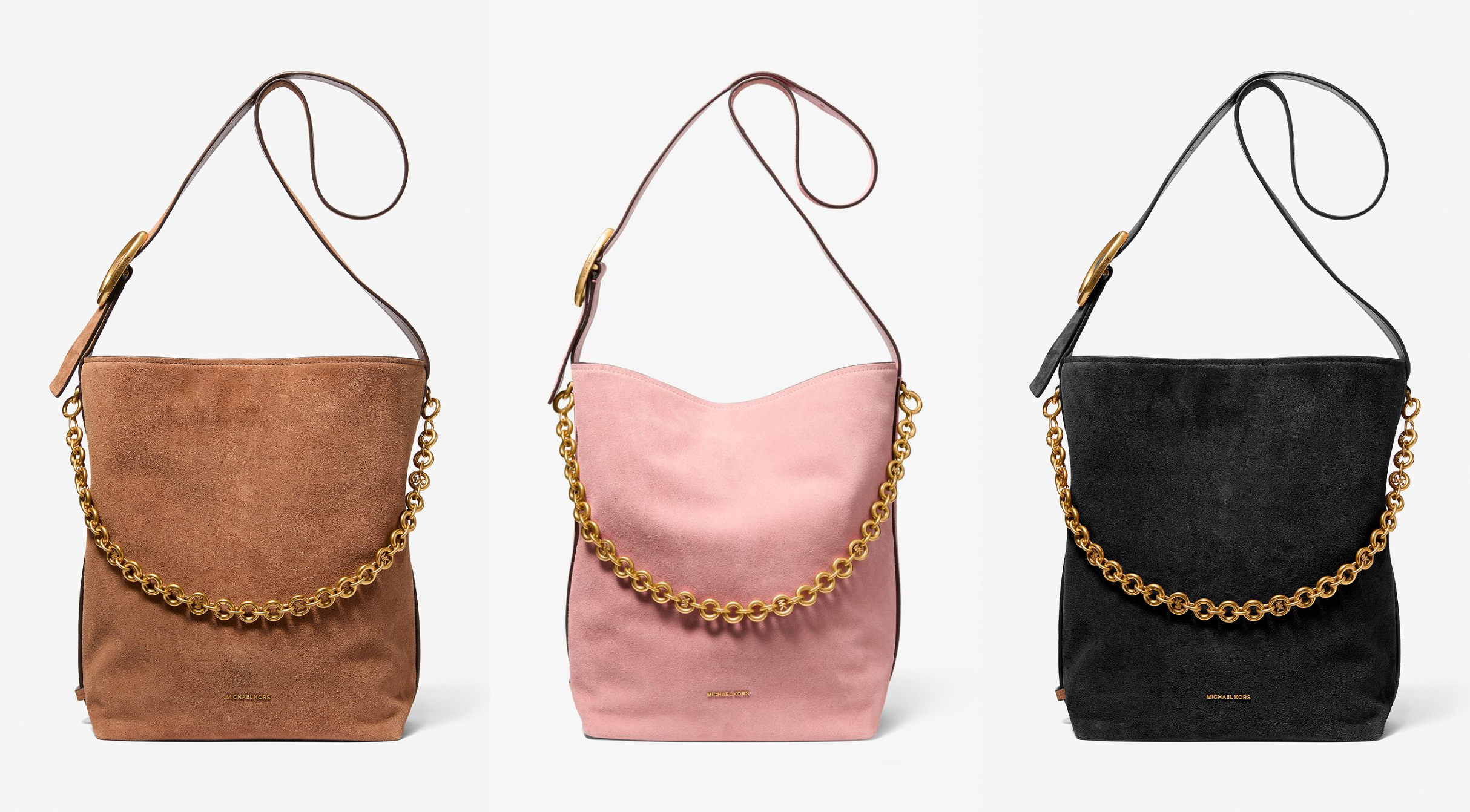 MICHAEL KORS NOLITA麂皮肩背香檳包