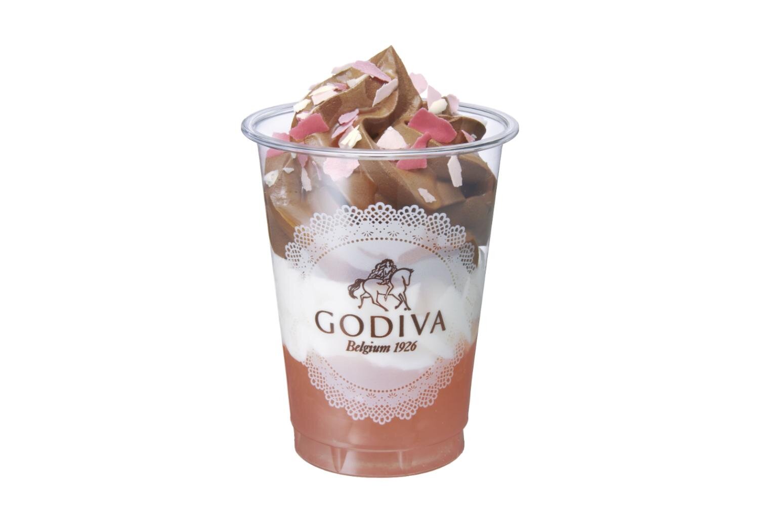 「白桃 ダークチョコレート ソフトクリーム」750円