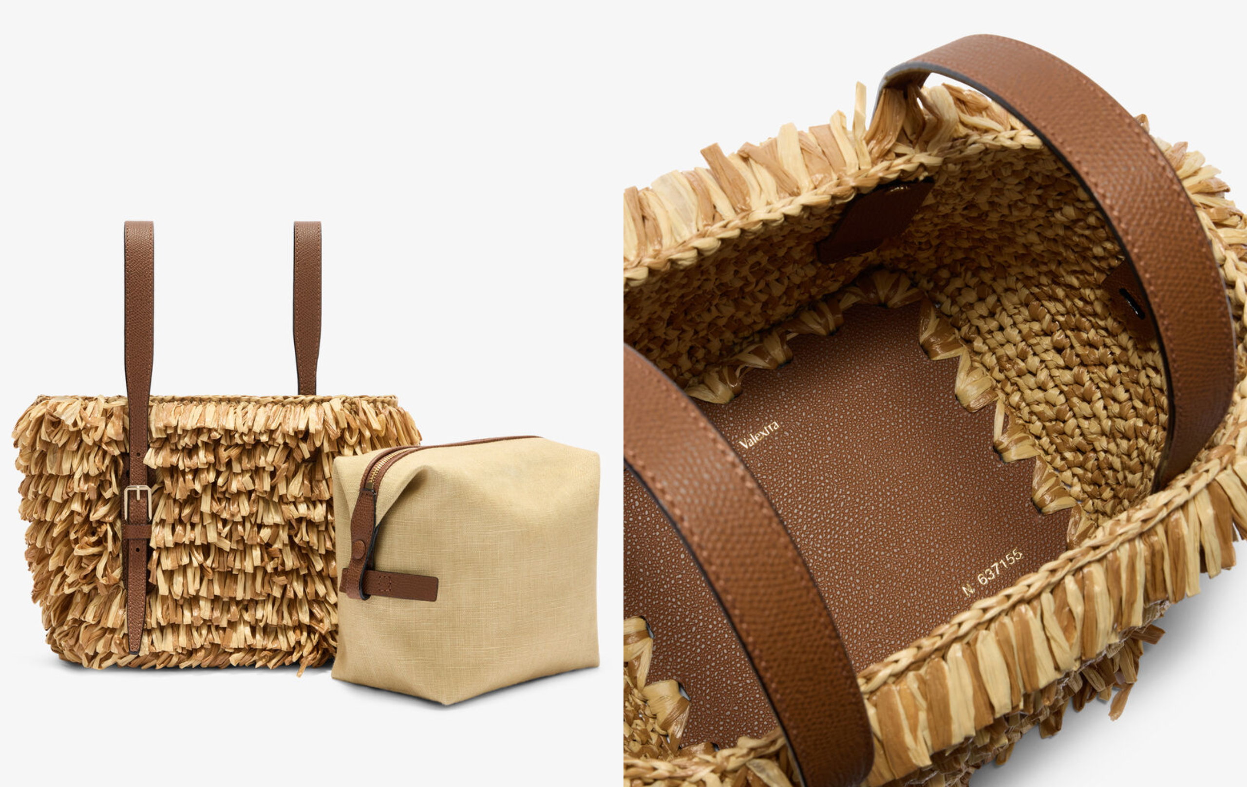 Valextra Raffia Bucket Bag