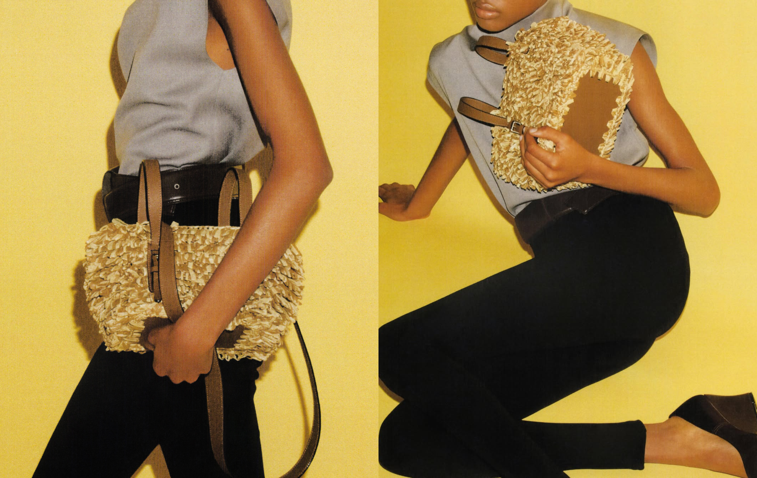 Valextra Raffia Bucket Bag