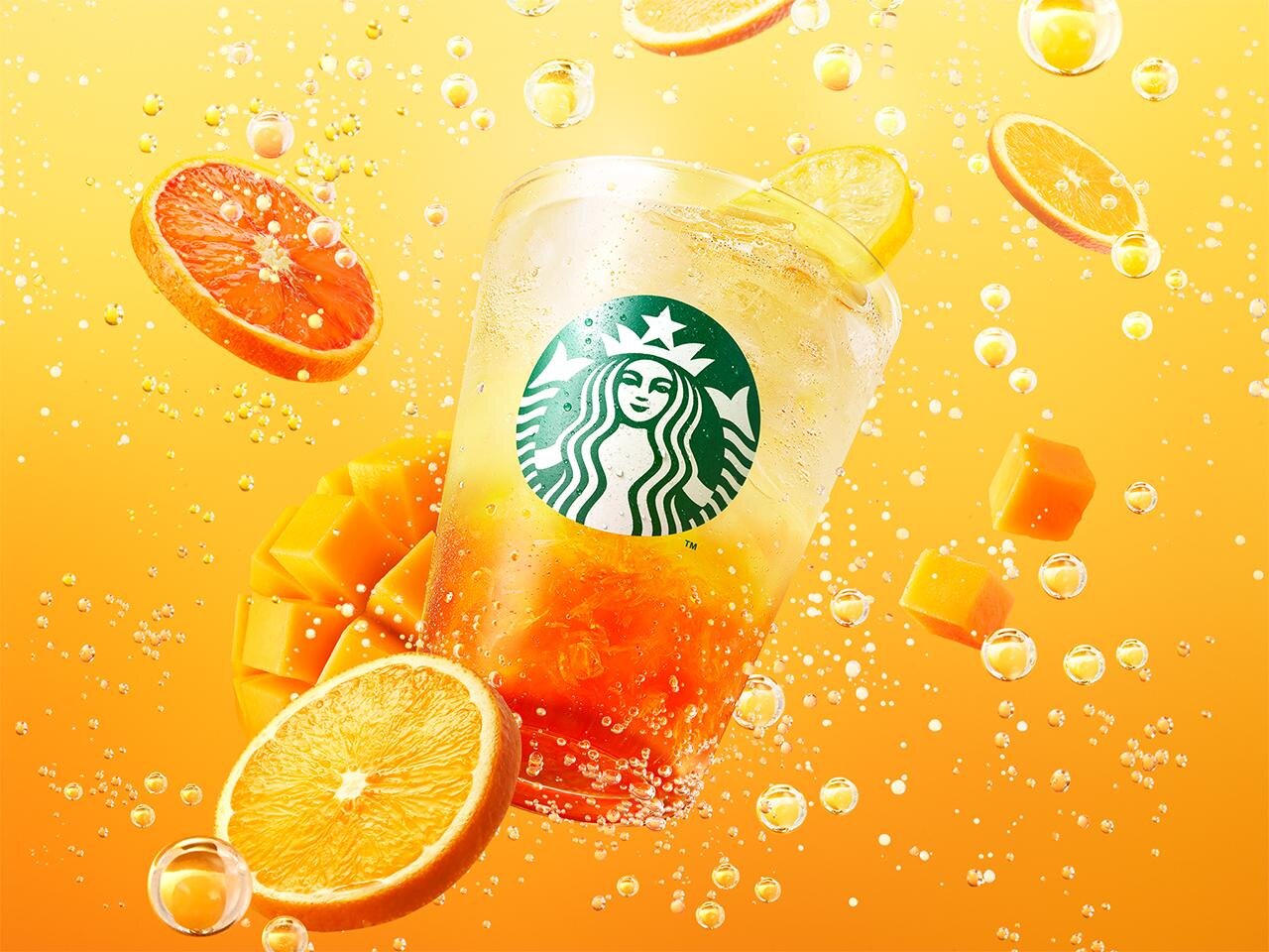 日本星巴克夏季新飲品_Chillax Soda 柑橘與芒果