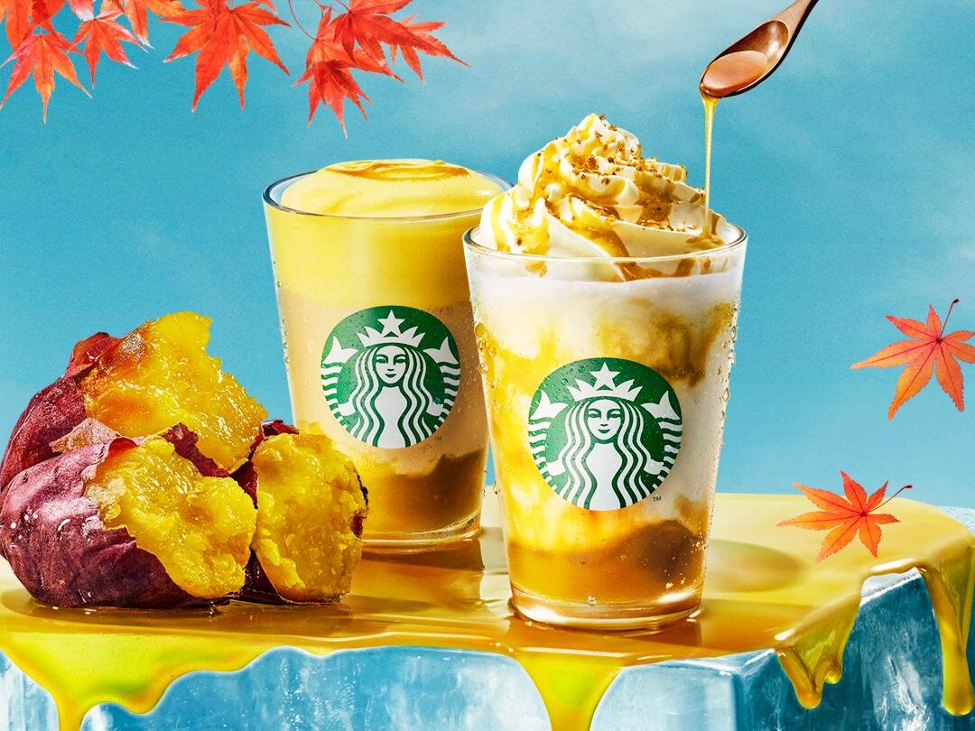 日本星巴克秋季新飲品_奶油地瓜紅春香新品
