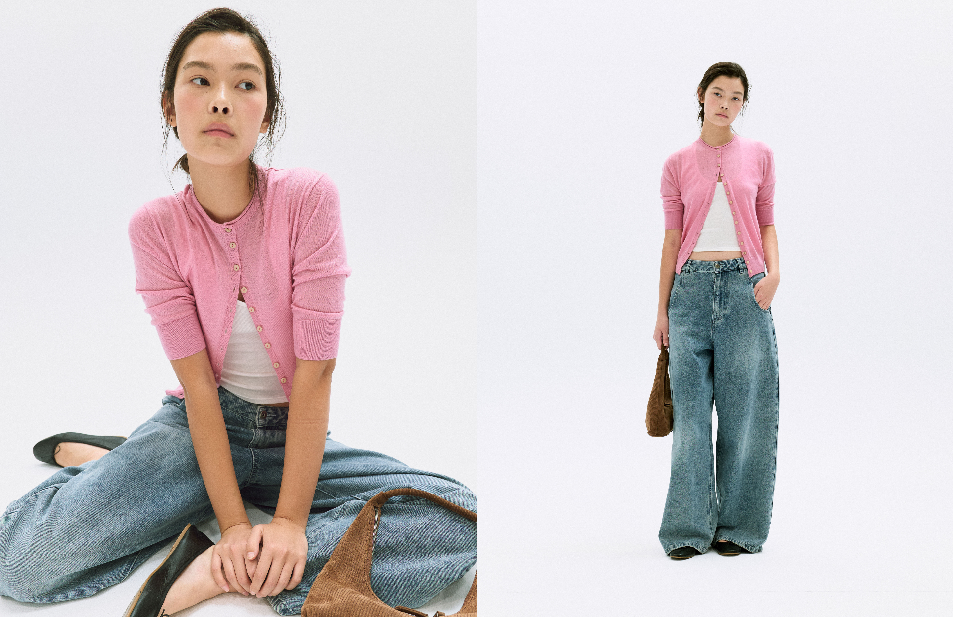 Lucky Pink＋寬丹寧，把甜美穿得又鬆又帥