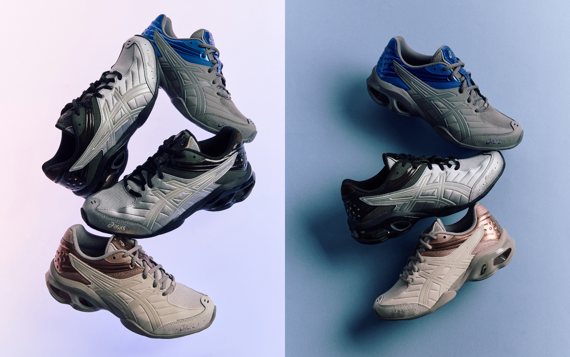 ASICS GEL-KINETIC FR星際銀、科幻藍、星雲粉